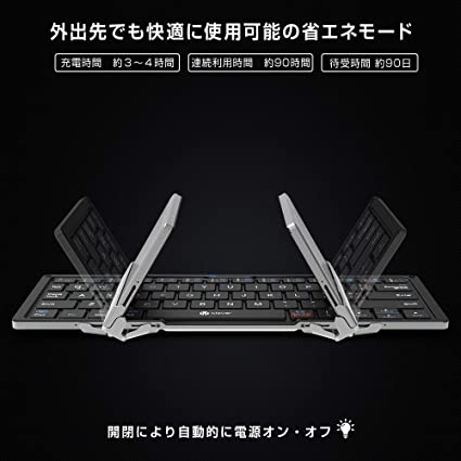 IClever Bluetooth キーボード ポータブル iPad ワイヤレス ブラック ...