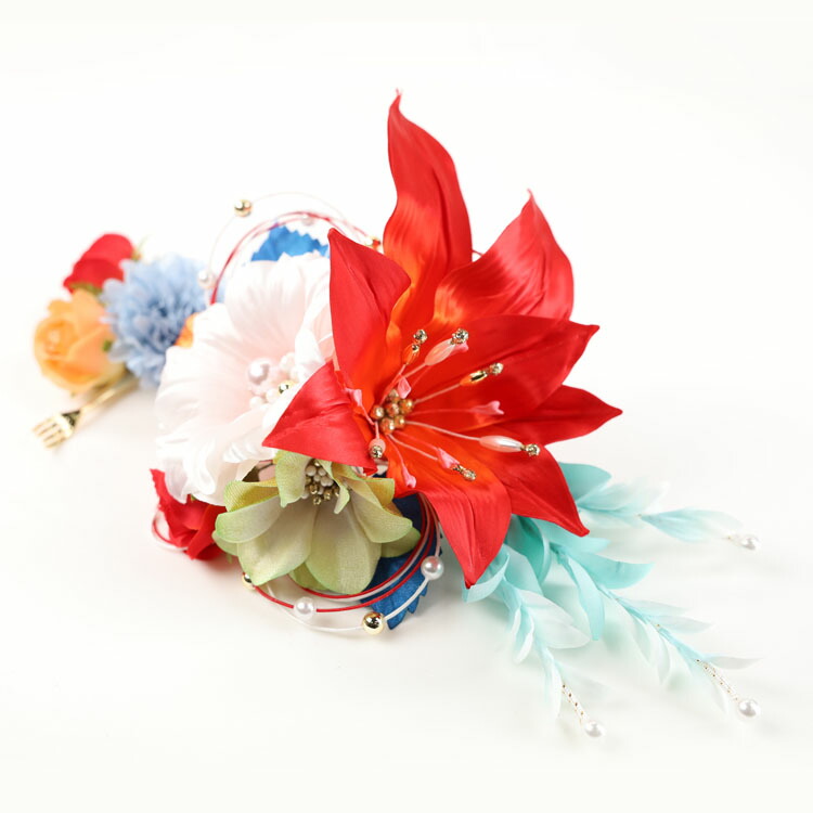 Dy 006コーム付き飾り1点 Uピン飾り1点 ピンク 髪飾り ヘアアクセサリー ヘッドドレス 成人式 卒業式 結婚式 パーティー ウエディング 洋風 振袖 袴 和装 着物 適当な価格