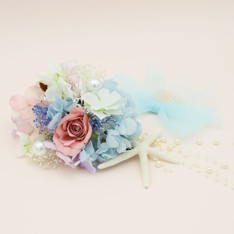 髪飾り 成人式 振袖 青 着物 袴 和装 卒業式 結婚式 ヘアアクセサリー ハンドメイド モダン 洋風 ヘッドドレス ウエディング ブライダル パーティー dy-106【洋飾り】｜スタジオアリス　髪飾り専門店