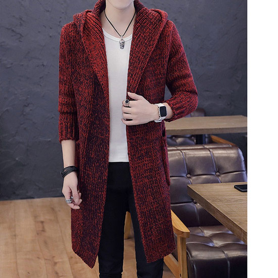カーディガン メンズ ニットカーディガン ロング丈 フードカーディガン セーター メンズ ビッグカーディガン モード系 カーディガン ホスト スーツ 原宿系 カーディガン インポート 個性的 V系 ヴィジュアル系 ファッション ストリート系 韓国 トップス 衣装 21 秋 冬