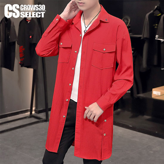 楽天市場】ロングシャツ メンズ モード系 シャツ メンズ ロング