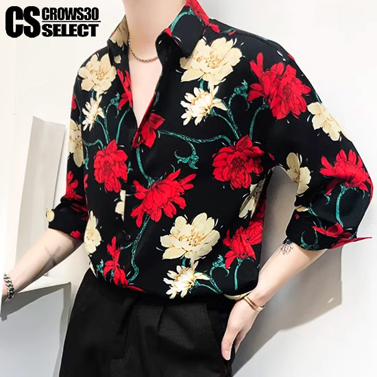 シャツ メンズ 花柄 シャツ メンズ V系 シャツ メンズ 総柄 シャツ メンズ 大人 シャツ メンズ オラオラ系 シャツ メンズ 大人 シャツ リゾートシャツ インポート 2023 春 夏 新作 30代 40代 個性的 V系 ビジュアル系 ファッション ホスト スーツ 衣装 父の日