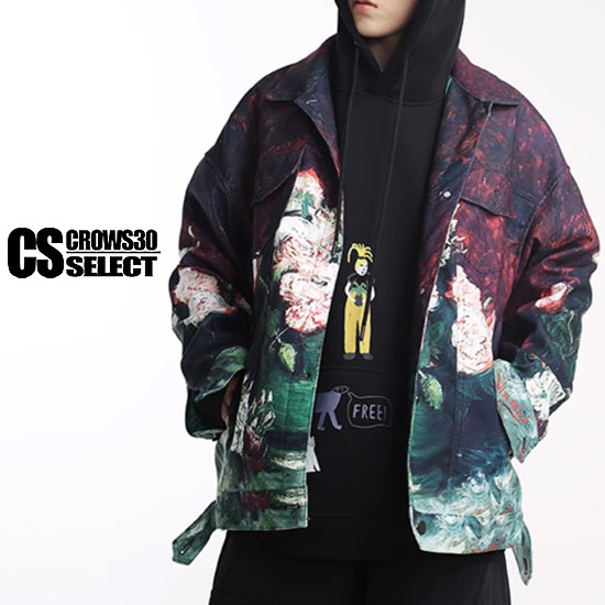 楽天市場】Gジャン メンズ デニムジャケット メンズ 花柄 総柄