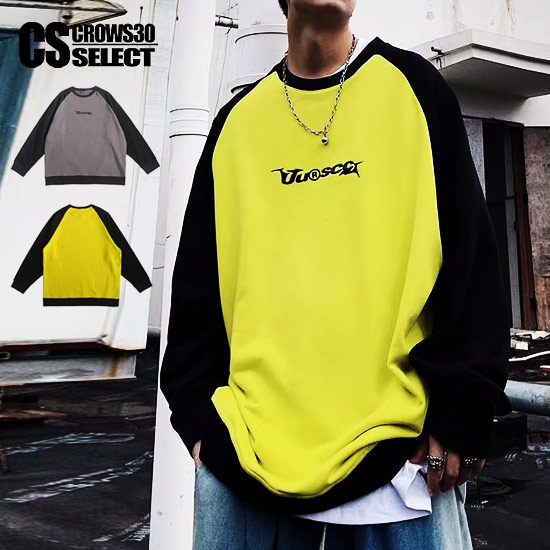 ロングTシャツ メンズ ラグラン Tシャツ メンズ 蛍光 V系 Tシャツ メンズ ロンT メンズオラオラ系 Tシャツ 大人 Tシャツ オシャレ 長袖 Tシャツ B系 ヒップホップ 2023 秋 冬 新作 個性的 お兄系 ヴィジュアル系 ファッション ホスト スケーター スケボー 30代 40代 50代