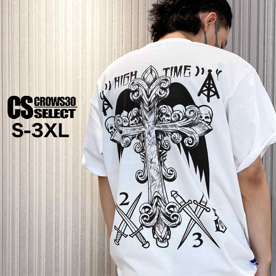 V系 メンズ Tシャツ メンズ モード系 メンズ Tシャツ メンズ カットソー レディース ビッグプリント 十字架 クロス 剣 ゴシック 羽 パンク オラオラ系 Tシャツ メンズ オシャレ 半袖 Tシャツ 新作 個性的 お兄系 ヴィジュアル系 ファッション ホスト ロック バンド