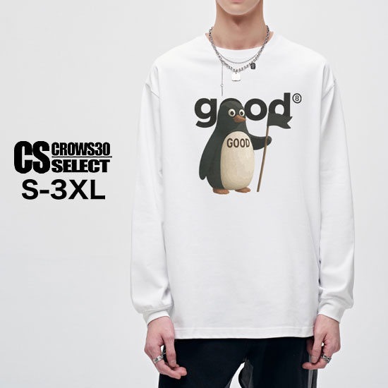 V系 ロンT メンズ モード系 ロングTシャツ メンズ オラオラ系 Tシャツ メンズ 長袖 カットソー ペンギン アニマル ヴィジュアル系 ファッション 30代 40代 50代 60代 ストリート系 原宿系 韓国 トップス 衣装 春 秋 冬 新作 ビジュアル系 ファッション