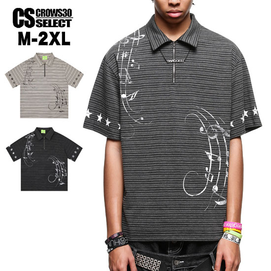 V系 メンズ ポロシャツ メンズ モード系 メンズ tシャツ メンズ 半袖 オラオラ系 ポロシャツ メンズ 音符 スター 星柄 カットソー オシャレ 送料無料 新作 個性的 30代 40代 50代 60代 Y2K V系 ヴィジュアル系 ファッション ホスト 衣装 オラオラ系 ポロシャツ｜Alleglo クローズ30スタイル