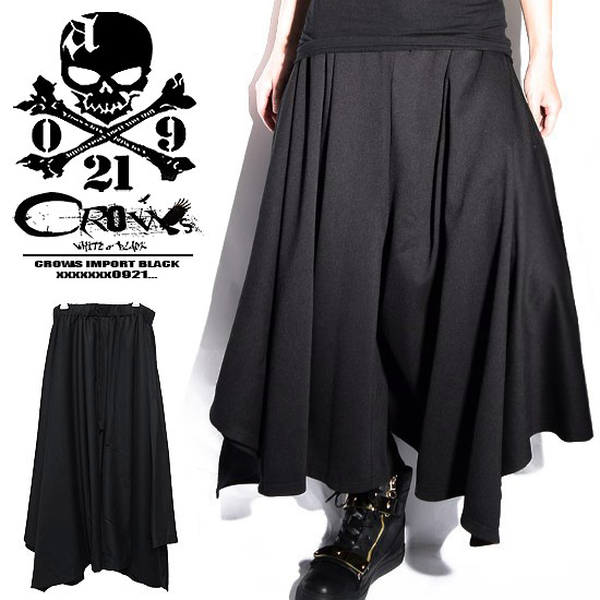 ガウチョパンツ メンズ 袴パンツ スカート メンズファッション ワイドパンツ ドレープパンツ ブラック 黒 alcw オリジナル 個性的 V系 ヴィジュアル系 ファッション お兄系 ストリート系ファッション モード系 ファッション B系 ホスト 送料無料 春 新作 衣装｜Alleglo クローズ30スタイル