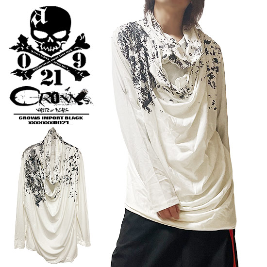 ロンT メンズ ドレープカットソー メンズ モード系 ロングTシャツ メンズ V系 ドレープ Tシャツ メンズ ヴィジュアル系 ファッション ストリート系 原宿系 地雷系 韓国 トップス 衣装 2023 春 秋 冬 新作 ビジュアル系 ファッション alcw|Alleglo クローズ30スタイル