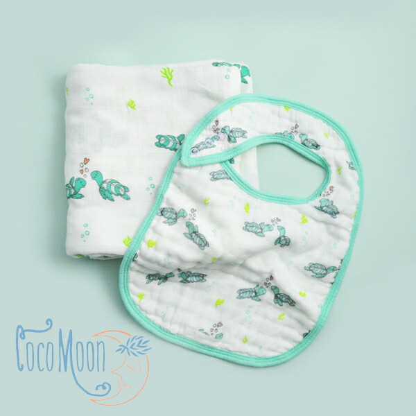 楽天市場 Coco Moon ココムーン おくるみ スタイギフトセット Honu Honi ホヌ ホニ スタイ よだれかけ 前掛け ビブスワドル ガーゼ ブランケット赤ちゃん ベビー 新生児 幼児 男の子 女の子 おしゃれ出産祝い ギフト プレゼントハワイ ハワイアン雑貨 Aloha