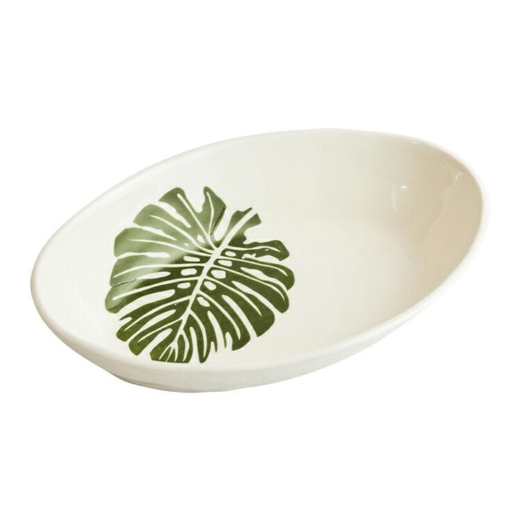 楽天市場 モンステラ柄 お皿 オーバル お皿 プレート 陶器 食器 小皿 中皿 オーバルプレートハワイアン 食器 キッチン用品 ハワイ雑貨 Aloha Diaries ハワイセレクトshop
