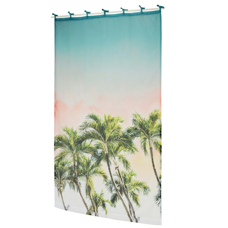 【楽天市場】【パームツリー デジタルプリントカーテン】ハワイアン リゾート 南国 ヤシの木 パームツリーカーテン 透け感ハワイアン インテリア