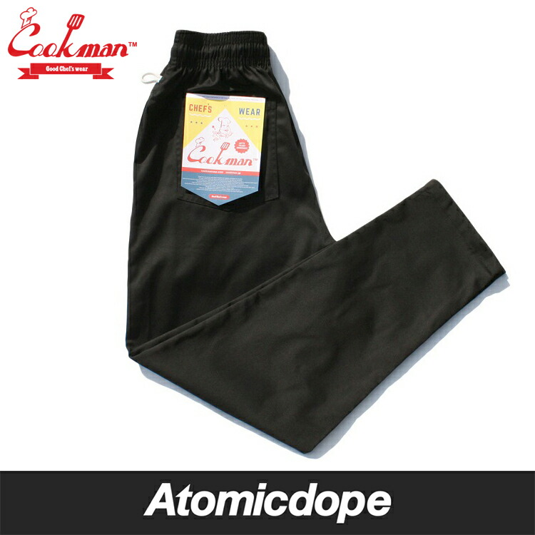 【送料無料】COOKMAN クックマン Chef Pants シェフパンツ Black ブラック 黒 無地 イージーパンツ メンズ レディース 男女兼用 カジュアル