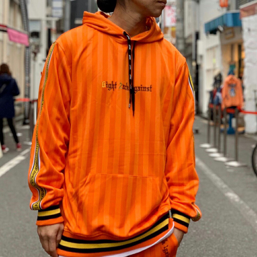 orange color hoodie