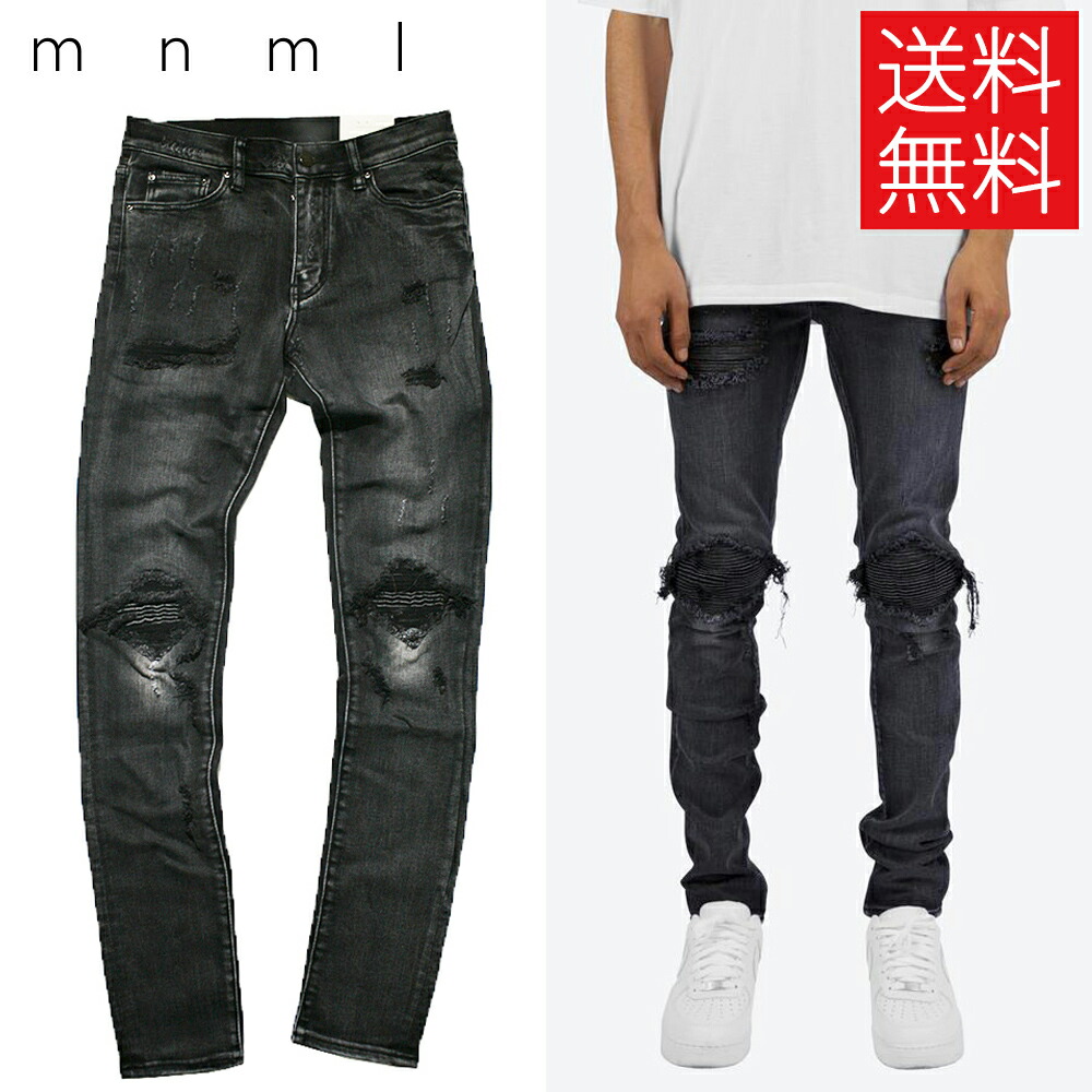 mnmlリペアデニムパンツ/X214 SKINNY STRETCH DENIM mnml（ミニマル） デニムパンツ X214 SKINNY DENIM｜デニム スキニー