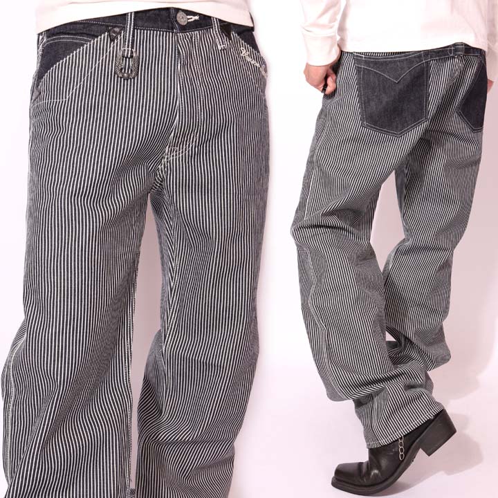 百貨店SALE継続期間中エントリーでP引き揚げ VANSON バンソン ヒッコリー ズボン下 NVBL-404 メンズ ヴァンソン