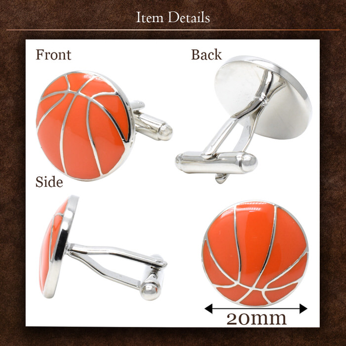 Angie Basket Motif Orange Cuff Caph Lynx Cuff Links Cuff Cuff