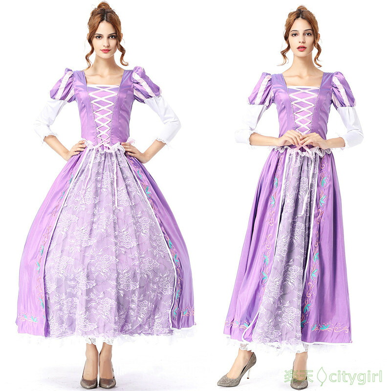 【CityGirl】ハロウィン パープル プリンセス ワンダーハッチガール 舞台劇 大人用 コスチューム コスプレ衣装 仮装 文化祭 忘年会 舞台衣装 演出服 レディース パーティー用 女性用 ナース｜citygirl