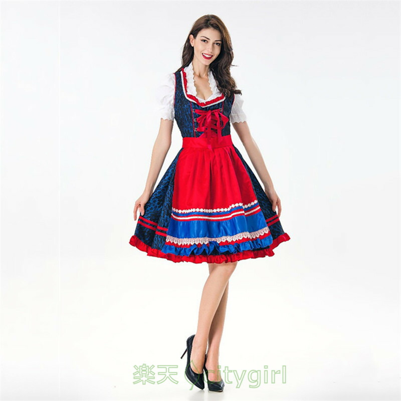 Citygirl ハロウィン コスプレ ドイツ ビールガール ロングメイド モテる ワンピース 民族衣装 メイド 欧米 舞台劇 大人用 おもしろ コスチューム かわいい 文化祭 忘年会 舞台衣装 演出服 レディース Cosplay 女性用 コスプレ衣装 仮装 Fmcholollan Org Mx