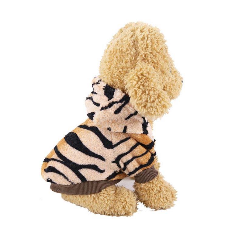 犬服 ドッグウェア つなぎ フード付 ボア 小型犬 ペット服 カバーオール 秋冬 中型犬 パーカー タイガー柄 虎柄 いぬ服