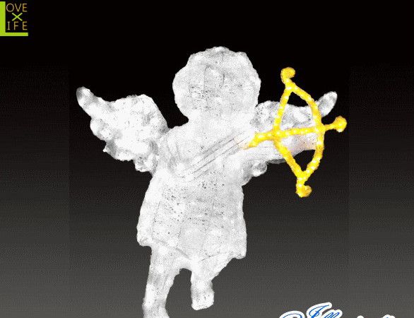 【照度】【大型商いもの】LEDクリスタルキューピットボウ【エンジェル】【キューピット】【天使】【3D】【クリスマス】【照度】【電飾】【かざり付ける】【飾りつけ】【出来事】【光】【LED】【画題】今年も愛くるしい照度で飾り付け