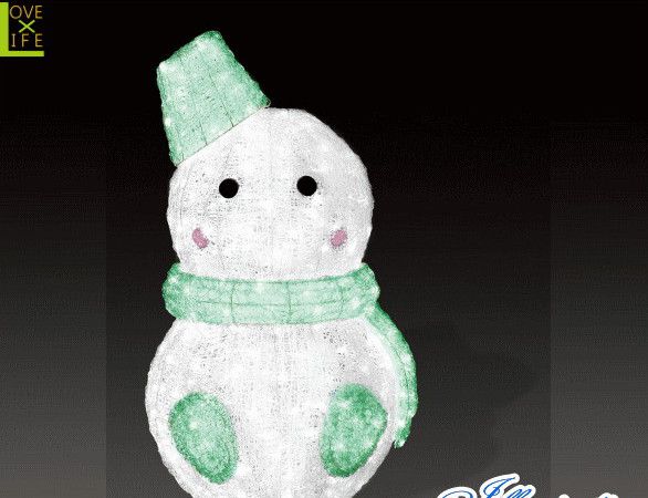LED　ILLUMINATION　大型商品　LEDクリスタルキッズスノーマン グリーン雪だるま　スノーマン　雪　モチーフ　イルミネーション　クリスタル　AOIデパートのイルミネーション大人気　電飾　クリスマス　省エネ　大人気