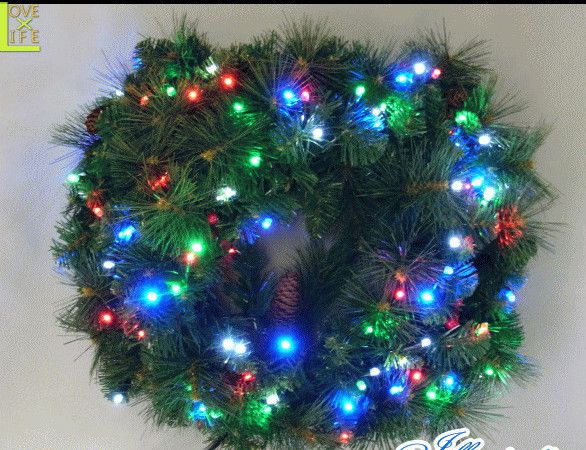 楽天市場】LED クリスマスリース モチーフ イルミネーション 玄関先や