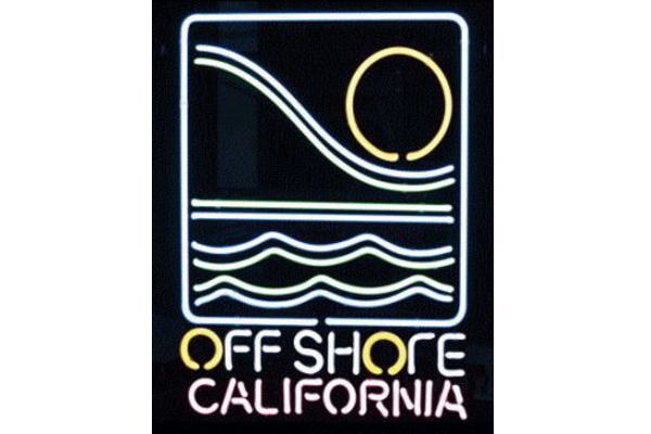 アメリカン雑貨　ネオン サインOFF SHORE CALIFORNIA　アメリカ雑貨　ネオンライト　電飾　BAR　インテリア　アメリカ　USA　おしゃれ　定番のアメリカン雑貨や珍しいグッズを多数揃えました お気に入りのアイテムで楽しい空間を演出