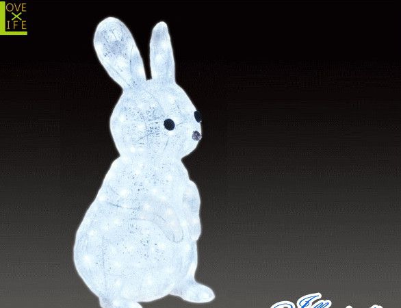 楽天市場 Led イルミネーション 大型商品 Ledクリスタル ウサギ ラビット アニメ 絵本 3d キュート 置物 アニマル 動物 電飾 モチーフ クリスマス クリスタル かわいい 今年もかわいいイルミネーションで飾り付け