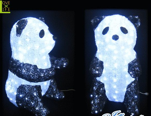 イルミネーション LED クリスタル パンダぱんだ 動物 アニマル 置物 ガーデン 3D 装飾 飾り アート 輝き 電飾 モチーフ クリスマス クリスタル 今年もキュートなモチーフが多数新登場 かわいく飾り付け|AOIデパート