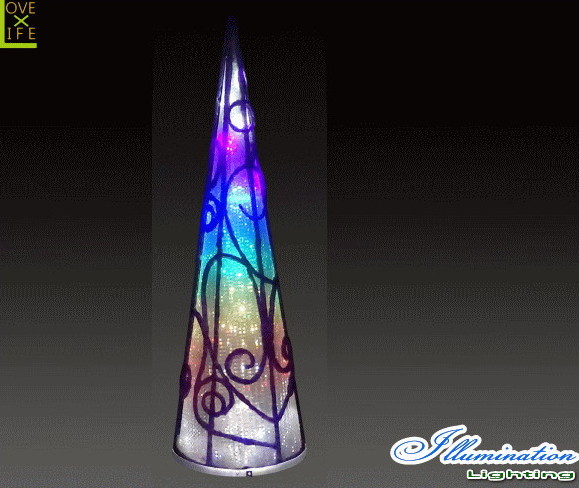 【イルミネーション】ツインクルコーン【マルチ】【M】【レインボー】【塔】【タワー】【コーン】【結晶】【アート】【LED】【電飾】【モチーフ】【クリスマス】【クリスタル】