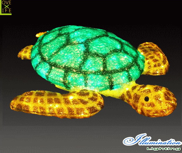 LED イルミネーション 大型商品 アオウミガメL 海亀 カメ ウミガメ 海 深海 アニマル モチーフ クリスタル クリスマス 電飾 ライト イルミ|AOIデパート