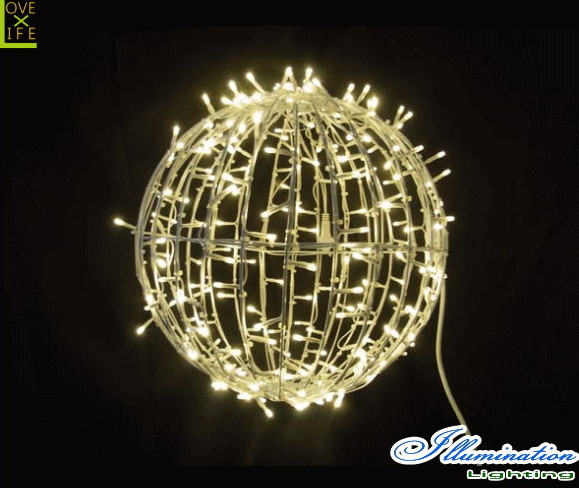 イルミネーション ワイヤーボールM ゴールド ボール LED オブジェ エクステリア 電飾 モチーフ クリスマス クリスタル 素敵|AOIデパート