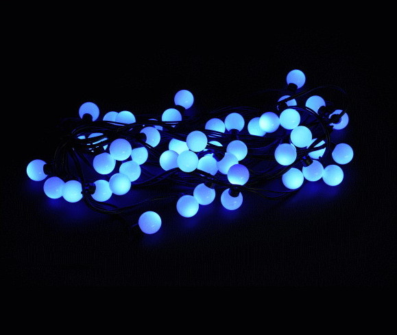 【LED】【ライト】【ストレート】LEDグローブストリングライト【ブルー】【38】【青】【ボールライト】【50球】【拡散LED】【ストリング】【ライト】【プロ】【工事】【イルミネーション】【クリスマス】【電飾】