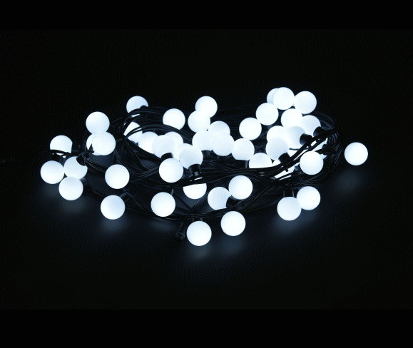 【LED】【ライト】【ストレート】LEDグローブストリングライト【ホワイト】【38】【白】【ボールライト】【50球】【拡散LED】【ストリング】【ライト】【プロ】【工事】【イルミネーション】【クリスマス】【電飾】