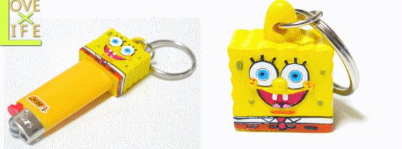 楽天市場 ライターキャップ スポンジボブ Spongebob リップクリームキャップカバーとしても スポンジ ボブのキーホルダーにもなってコレでもう ライターをなくしません キーチェーン 大人気 キーリング メール便対応可 ａｏｉデパート