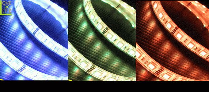 【テープライト】【30 】ＬＥＤテープライト【超光】【レインボー】【5M】16パターンのグラデーションが可能♪薄いテープに美しいLEDを埋め込みました！ラインが美しく♪【2012年新作】【送料無料】【大人気】【イルミネーション】【クリスマス】【LED】【大人気】