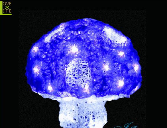 【20 】クリスタル キノコ パープル【Mサイズ】【LED】【きのこ】【野菜】【童話】今年の新作キノコシリーズ！カラーもデザインも豊富です♪【2013年新作】【送料無料】【大人気】【イルミネーション】【クリスマス】【LED】【大人気】【大人気】
