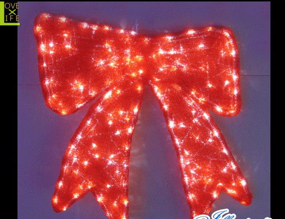 20 　LED リボンプレゼント　りぼん　お祝い　LED　赤いレッドリボン！樹脂加工で光がぼんやり全体的に光ります♪【送料無料】　クリスマス　イルミネーション　電飾　モチーフ｜ＡＯＩデパート