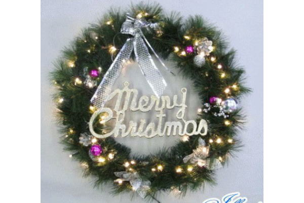 楽天市場】LED クリスマスリース モチーフ イルミネーション 玄関先や