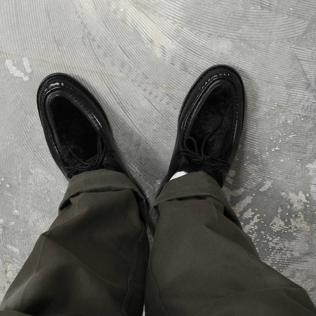 Milton Keynes ミルトンキーンズ ファーレザーチロリアンシューズ ブラック メンズ靴