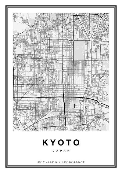 楽天市場 ポスター A3 北欧 アートポスター アート インテリア City Maps Kyoto モノクロ 世界地図 日本地図 京都 モダン シンプル 北欧ポスター 生地の店applegreen