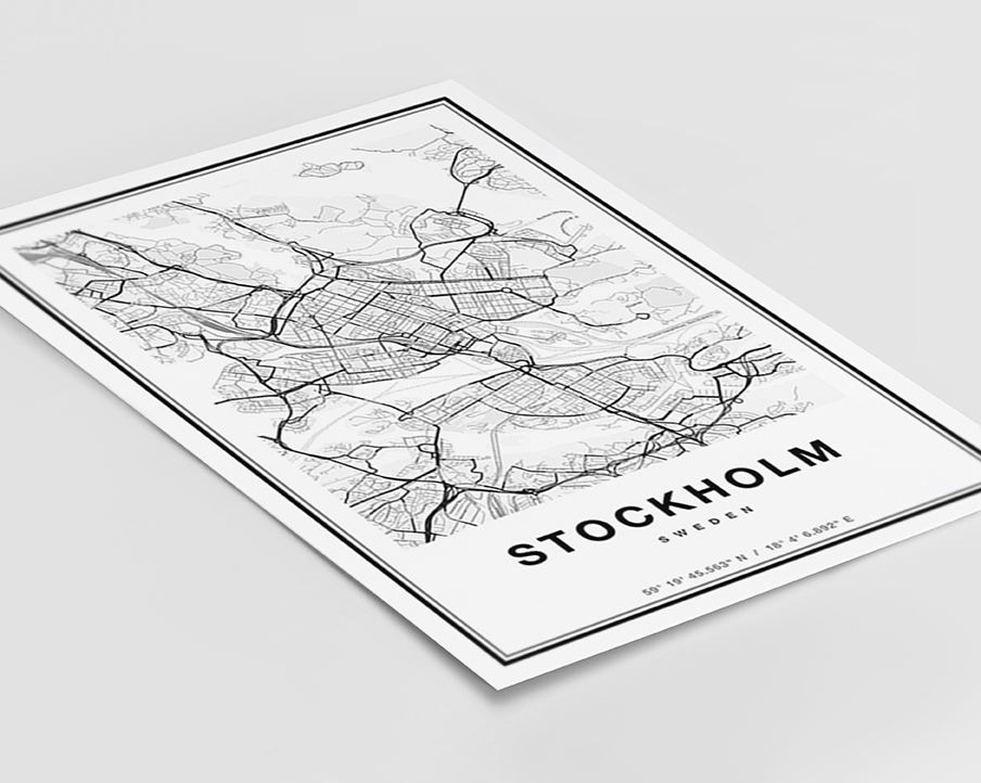 楽天市場 ポスター 北欧 アートポスター アート インテリア City Maps Stockholm モノクロ 世界地図 スウェーデン ヨーロッパ ストックホルム モダン シンプル 北欧ポスター 生地の店applegreen
