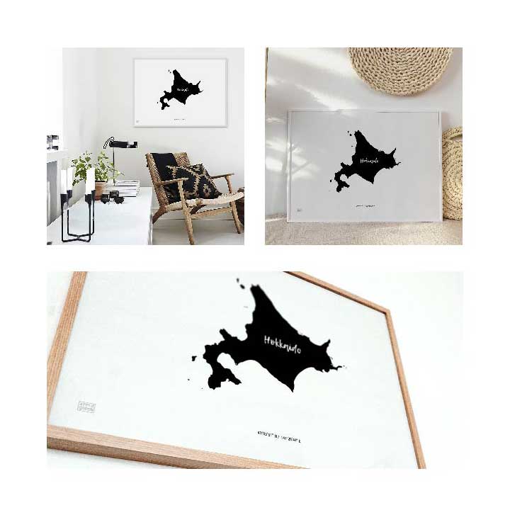 リビング モノクロ インテリア 地図 日本の各都道府県をモチーフに 等に 北海道 その他 モノトーン 地図 ポスター サイズ無料プレゼント モノクロ おしゃれ Japan 都道府県 インテリア 玄関 白黒 北欧 Map アート A0 Poster