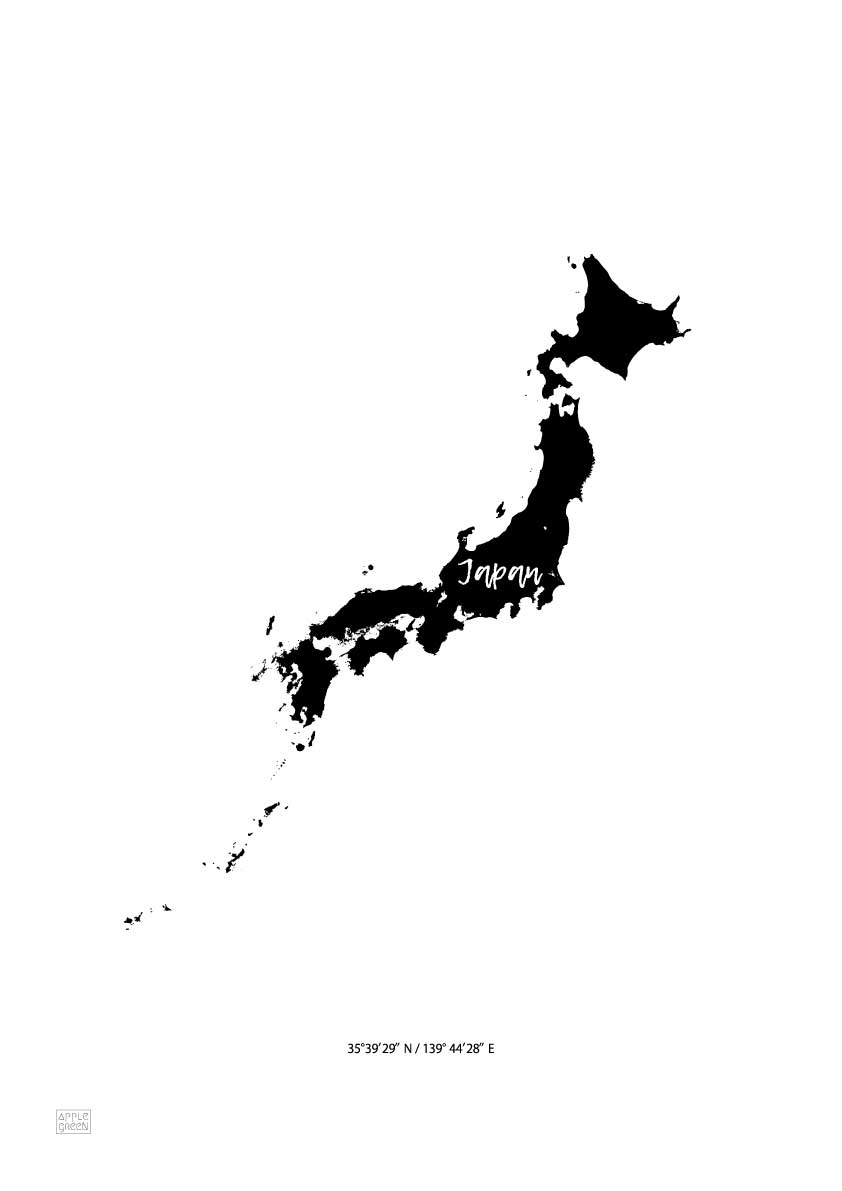 楽天市場 日本 地図 ポスター 日本地図 A0 Japan Map Poster インテリア モノトーン アート 北欧 北欧ポスター 生地の店applegreen