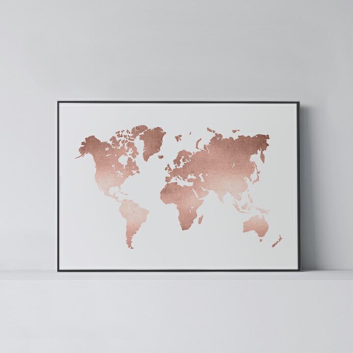張り出し 北欧 今めかしい 室内装飾 作物 作物ダイアログボックス 【 Rose Gold World Map 】 現実軍用地図 世界軍用地図 今めかしい 分かりやすい A0 A1 B1 A2 B2 A3 B3