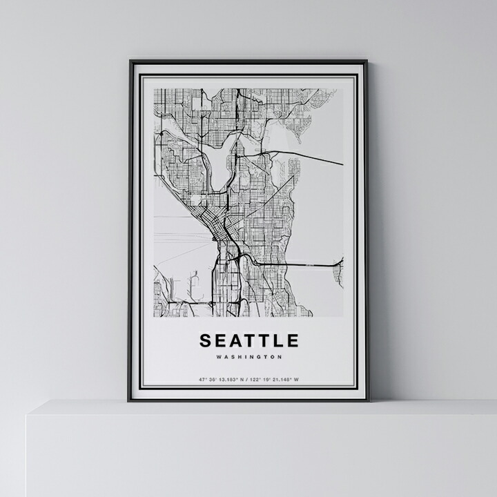 張り出し 北欧 今めかしい 室内装飾 A0 A0 A1 B1 A2 B2 A3 B3 A2 B2 A3 B3 - Seattle - シアトル 作物 軍用地図 都市 室内装飾 モノクロ 一本調子 モノクローム 今めかしい 分かりやすい