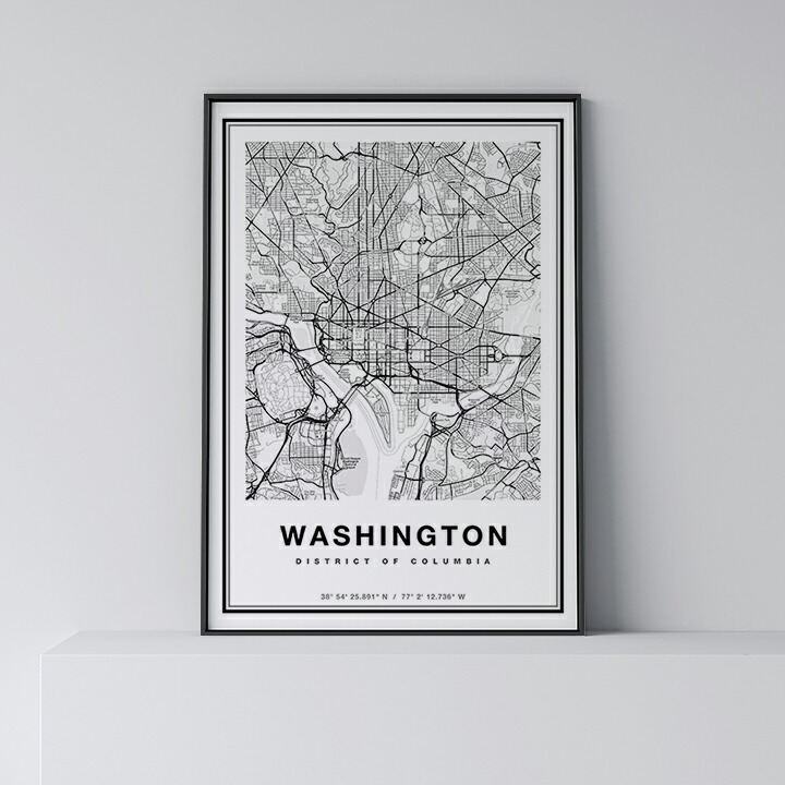 張り出し 北欧 今めかしい 室内装飾 - City Maps Washington - ワシントン州 作物 軍用地図 都市 室内装飾 モノクロ 一本調子 モノクローム 今めかしい 分かりやすい 一こま付き添い人 A0 A1 B1 A2 B2 A3 B3