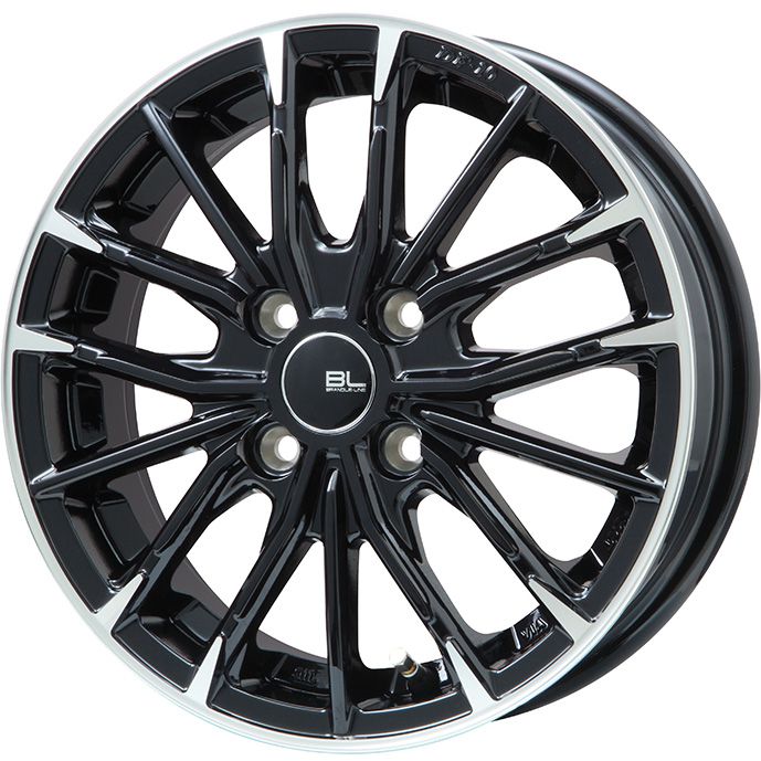 【取付対象】 165/55R14 夏タイヤ ホイール4本セット MILEVER ハーモニック MP247(限定) (軽自動車用) ブランドルライン DF-10M グロスブラック/カットスポーク 14インチ【送料無料】