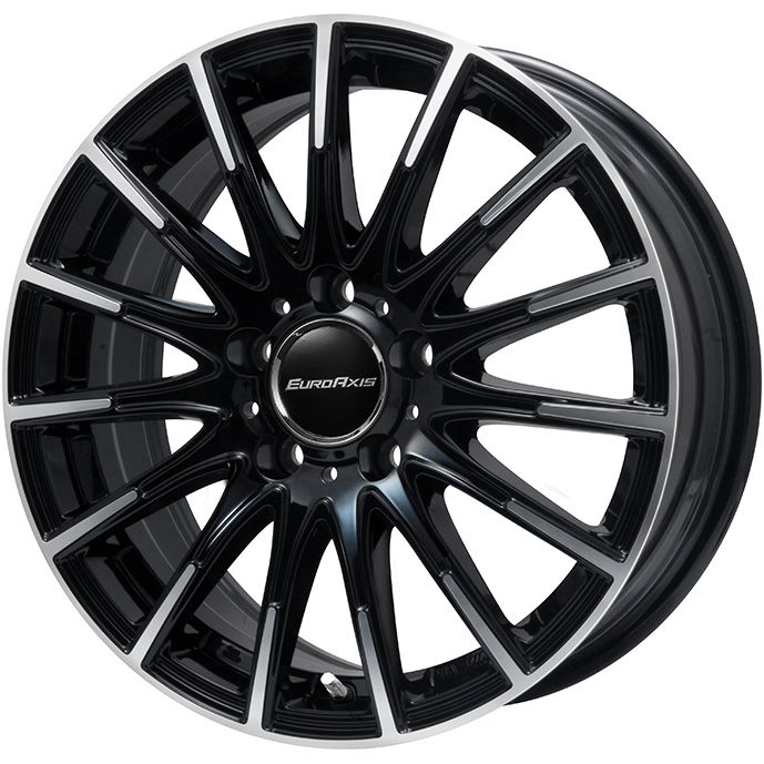 【取付対象】205/60R16 スタッドレスタイヤ ホイール４本セット 輸入車用 ベンツAクラス（W177） GRIPMAX アイスX BSW ブラックサイドウォール(限定) EUROAXIS エアフルト(ブラックポリッシュ) 16インチ(送料無料)